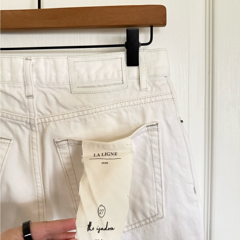 La Ligne NEW Isadora Wide Leg Jean in White - Picture 6 of 8